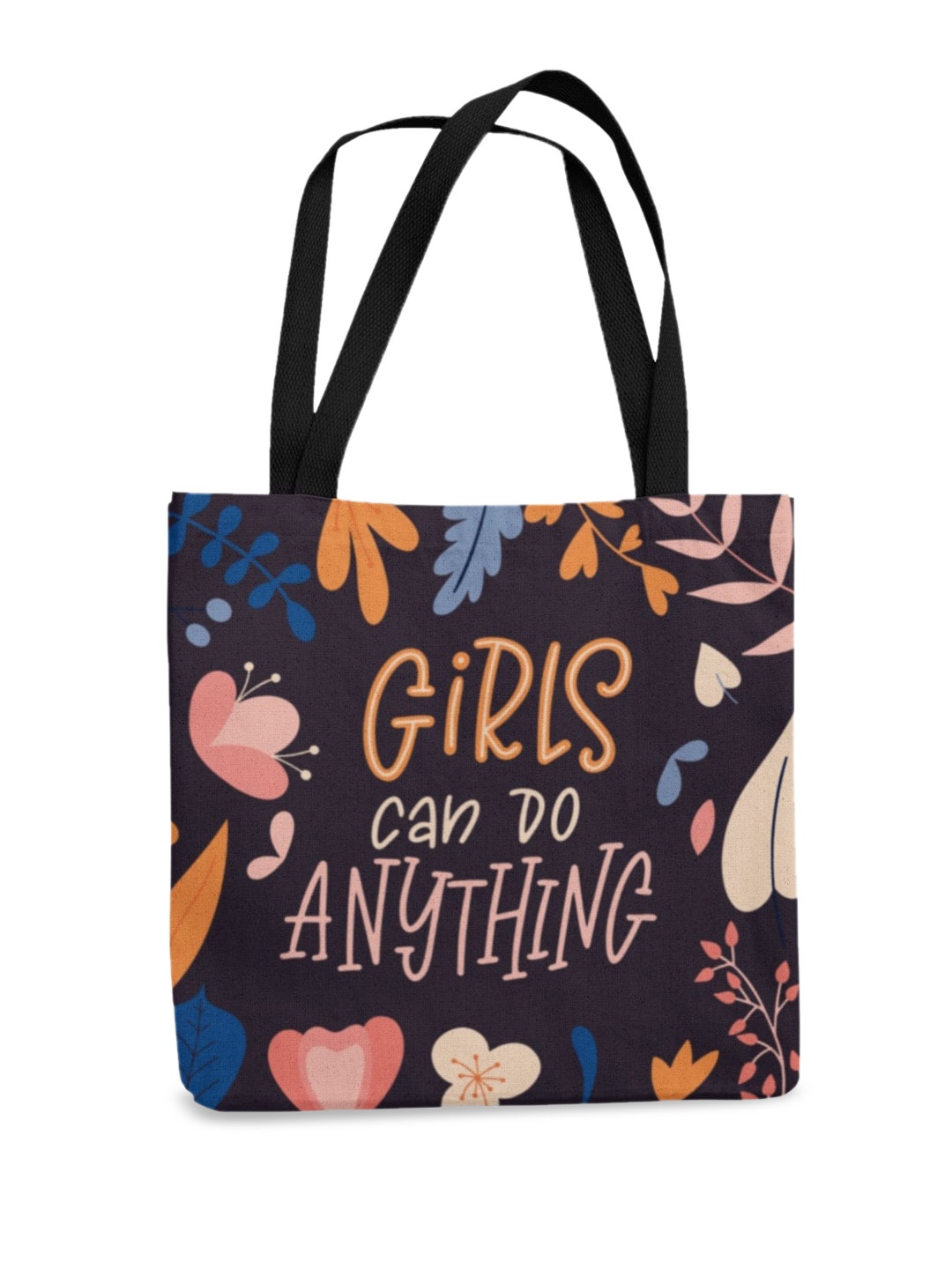

THEYAYACAFE Typography Printed Structured Tote Bag, Purple