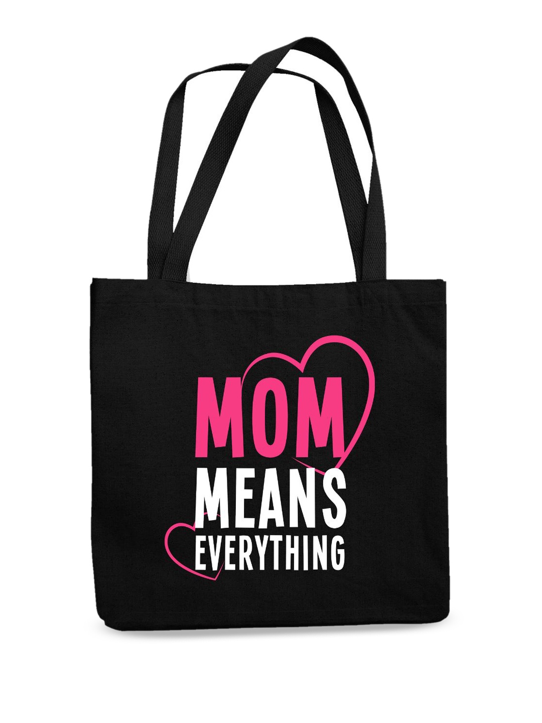 THEYAYACAFE Typography Printed Shopper Tote Bag, Black