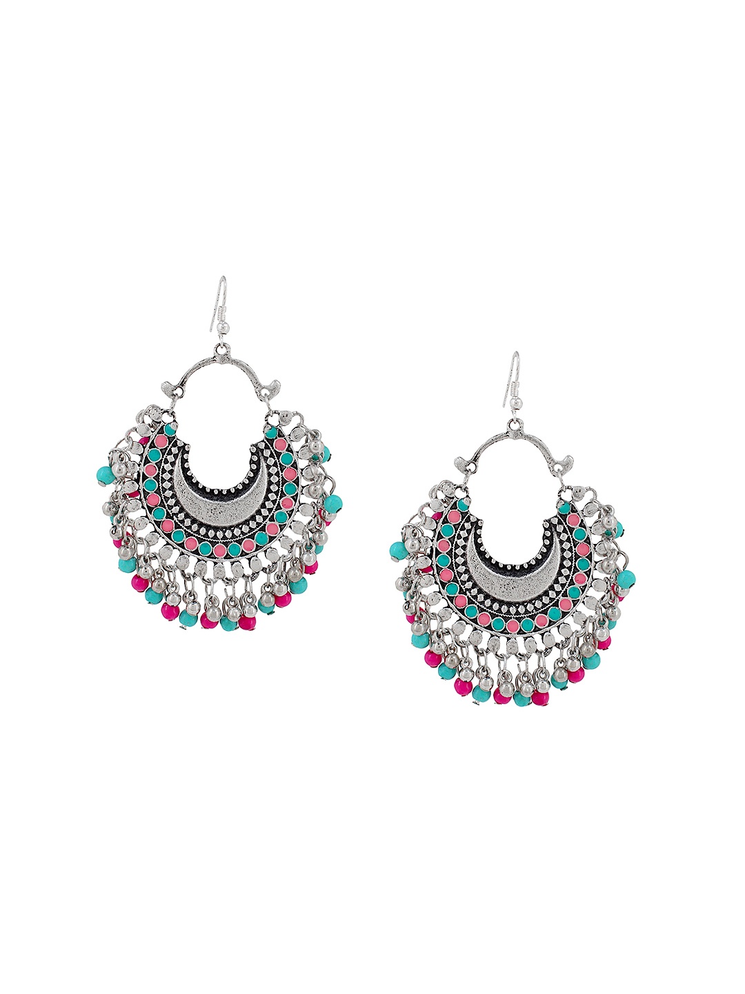 

Mali Fionna Pink & Blue Circular Drop Earrings