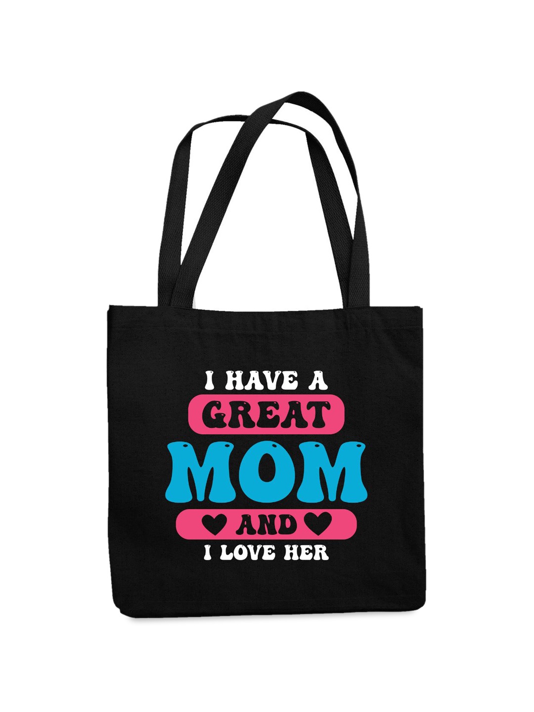

THEYAYACAFE Typography Printed Tote Bag, Black