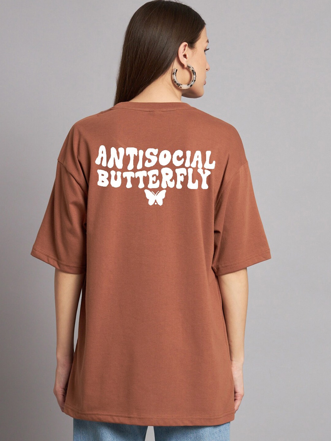 

The Modern Soul Typography Printed Oversized T-shirt, Brown