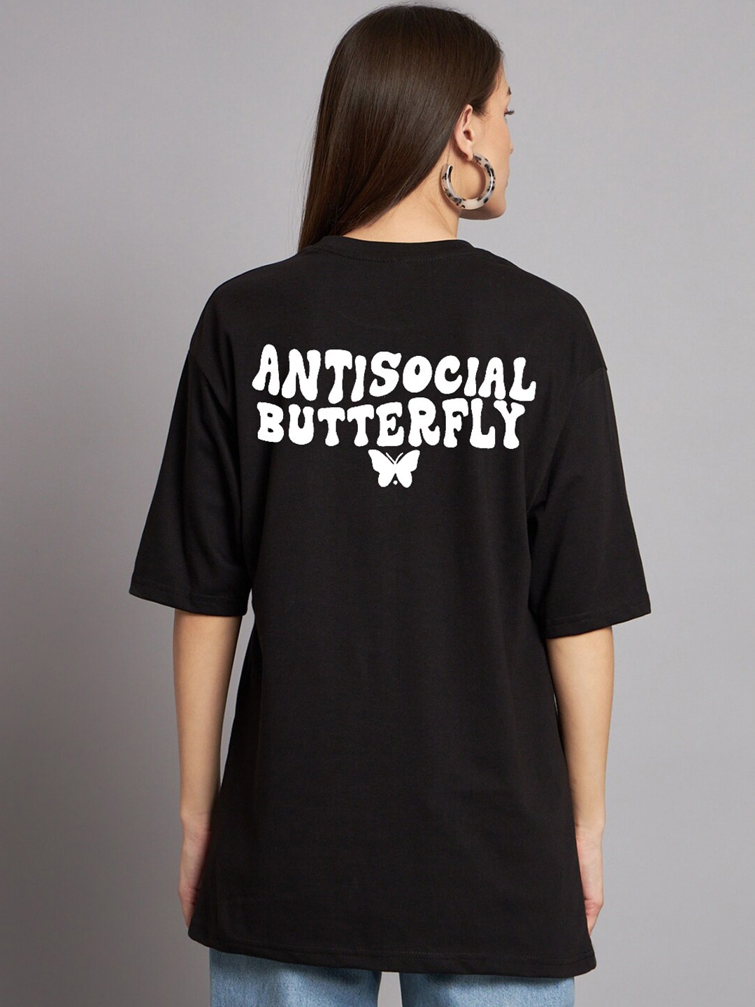 

The Modern Soul Typography Printed Oversized T-shirt, Black