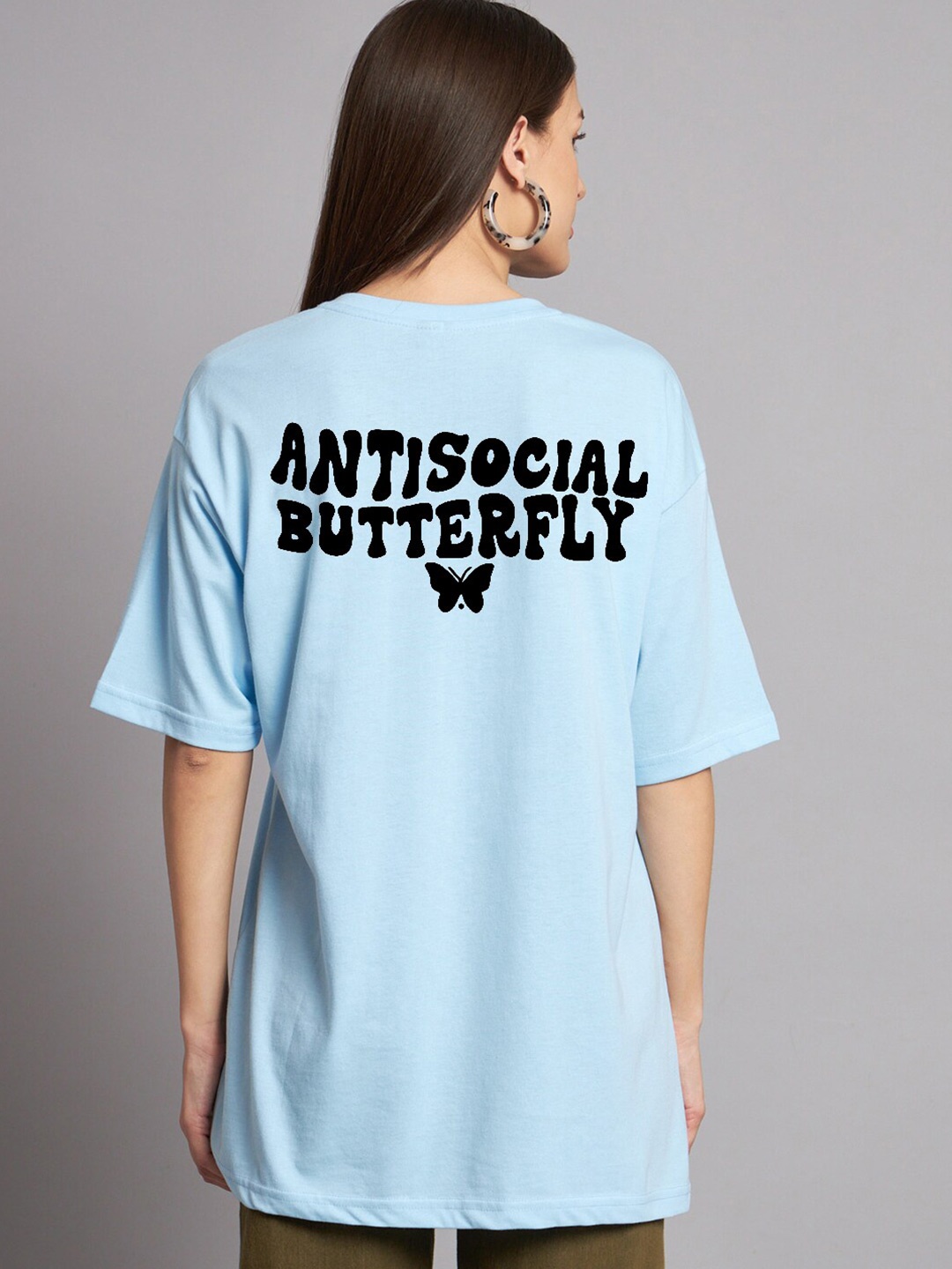 

The Modern Soul Typography Printed Oversized T-shirt, Blue