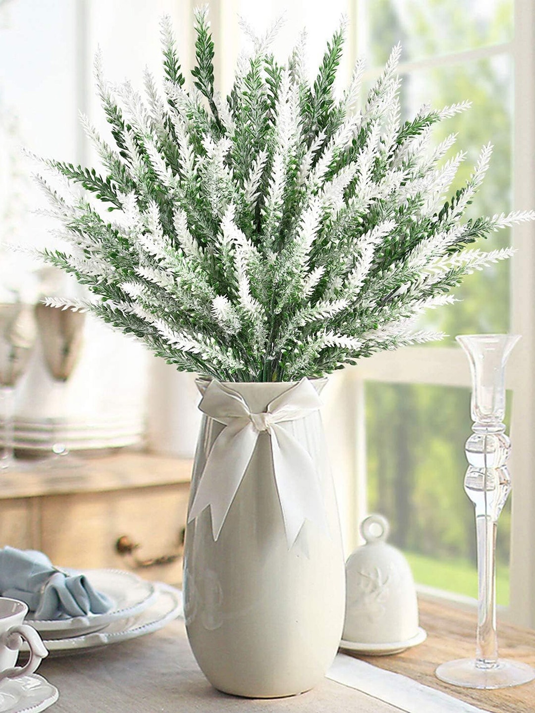 

Homesake 6-Pcs White UV-Resistant Faux Lavender Flower