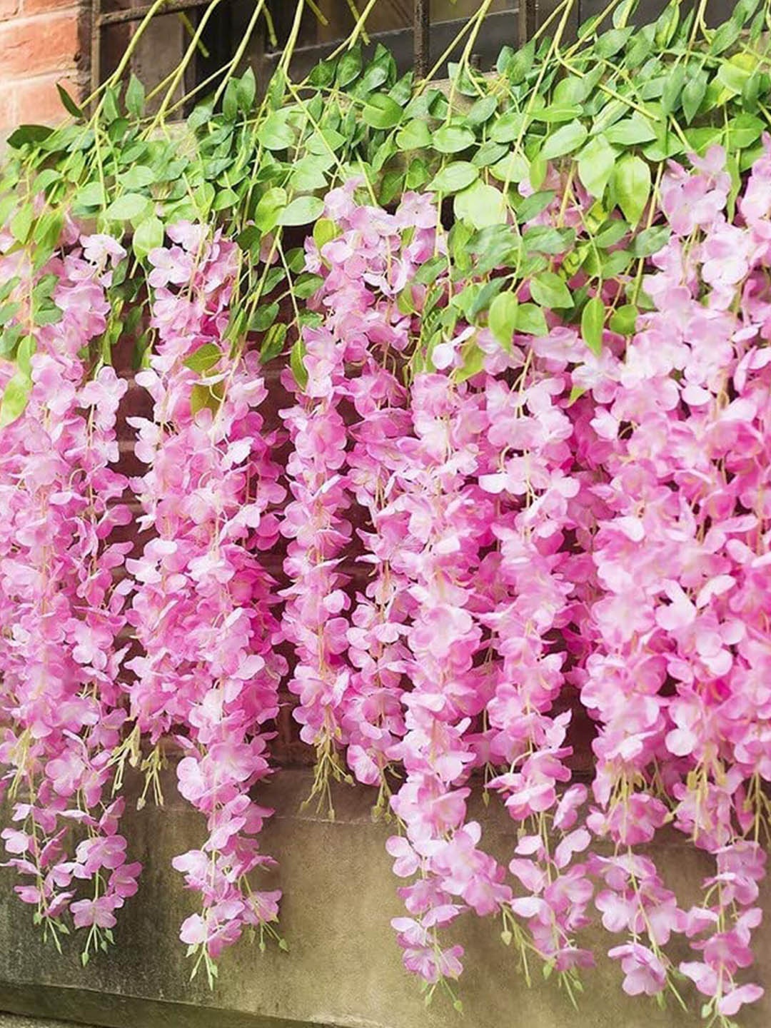 

Homesake Pink & Green 12 Pieces Faux Wisteria Vine Hanging Flower