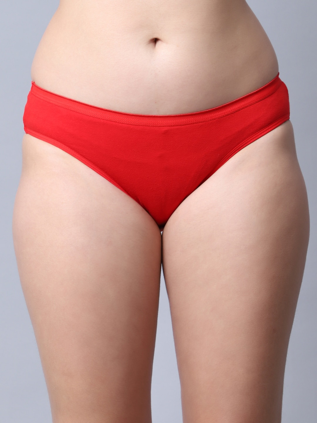

GRACIT Mid-Rise Hipster Seamless Briefs, Red