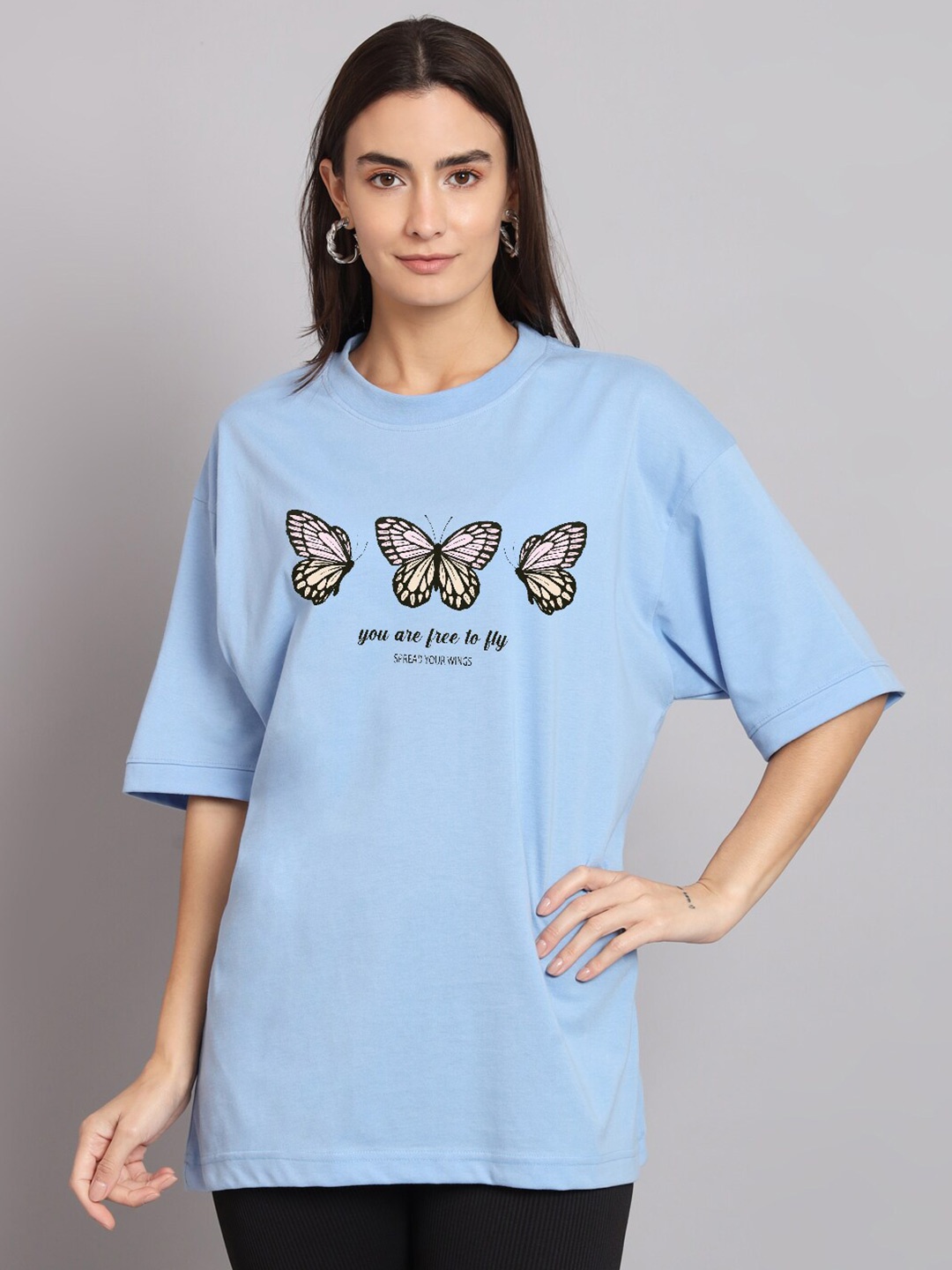 

The Modern Soul Graphic Printed Oversized T-shirt, Blue