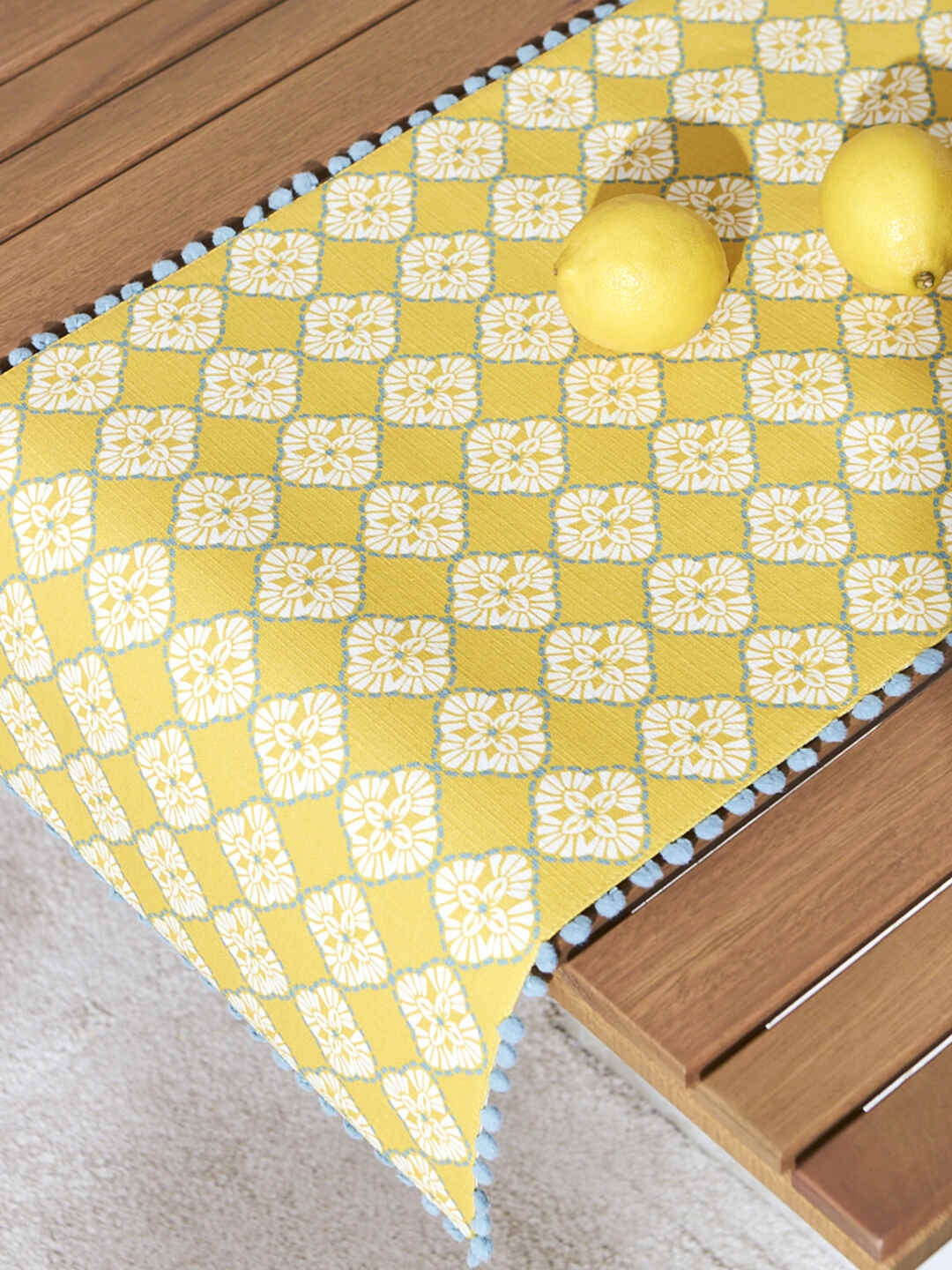 

Chumbak Yellow Printed Pure Cotton Table Runner