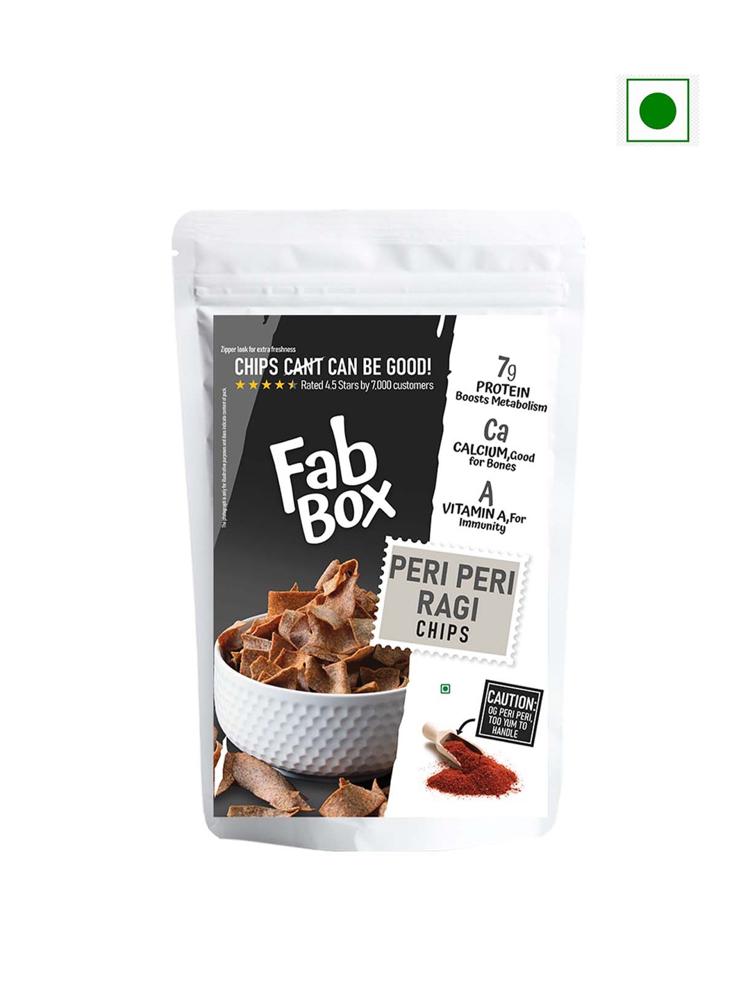 

FabBox Peri Peri Ragi Chips-215gm, Brown