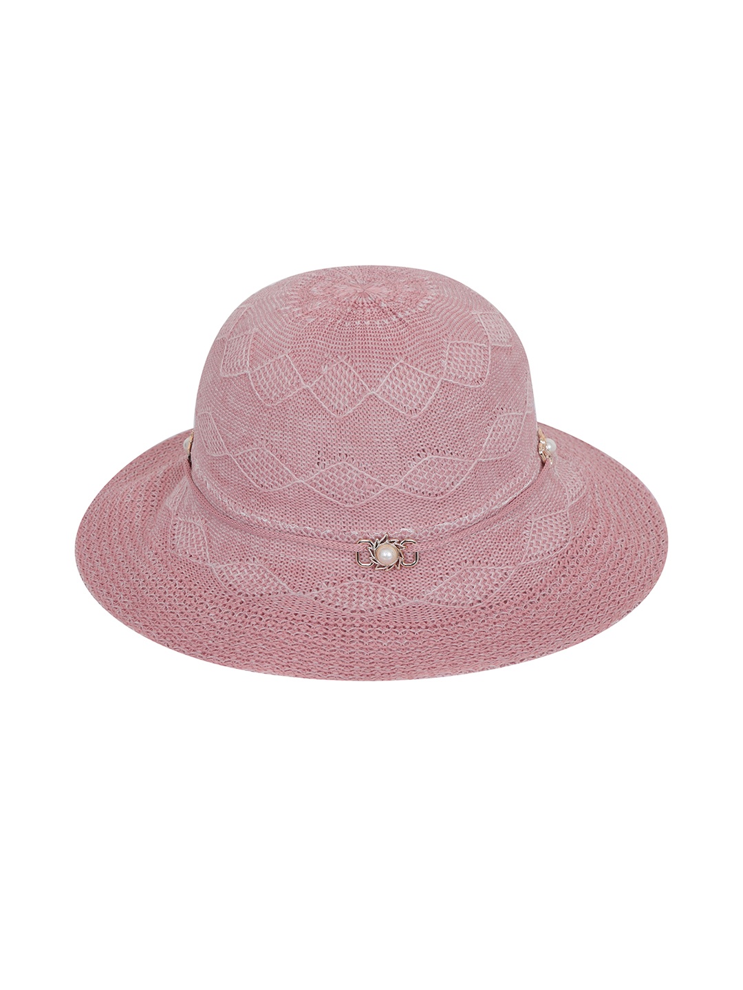 

FabSeasons Women Self Design Embellished Sun Hat, Purple