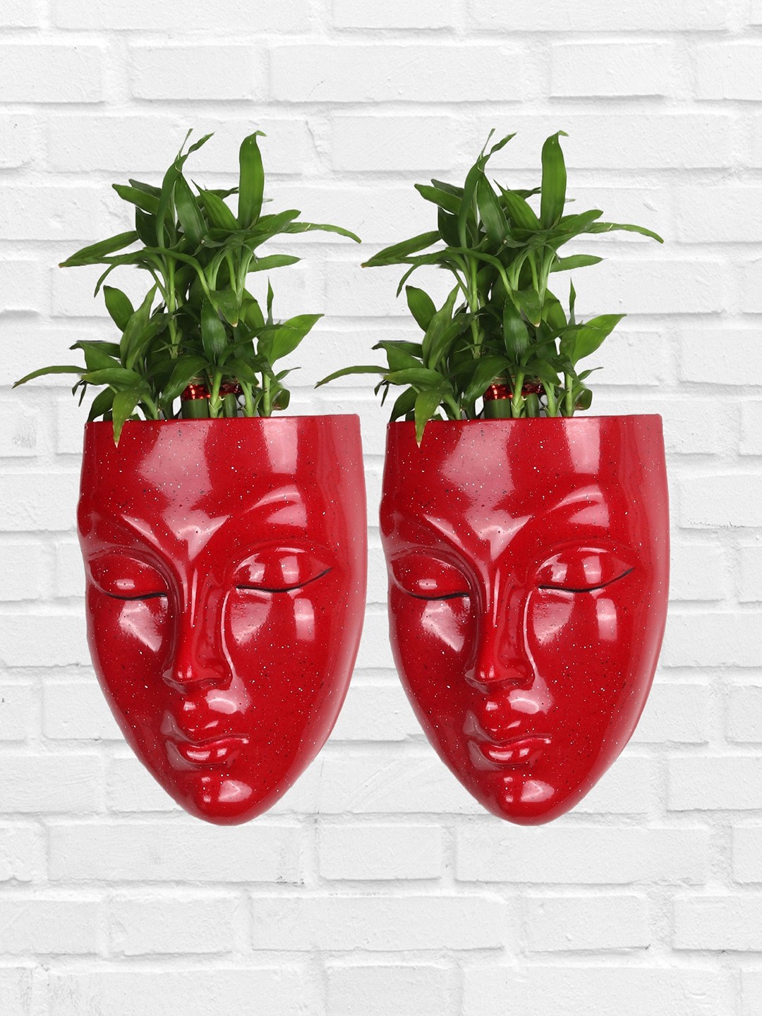 

Stylespace by Isha 2 Pieces Red Textured Face Planters