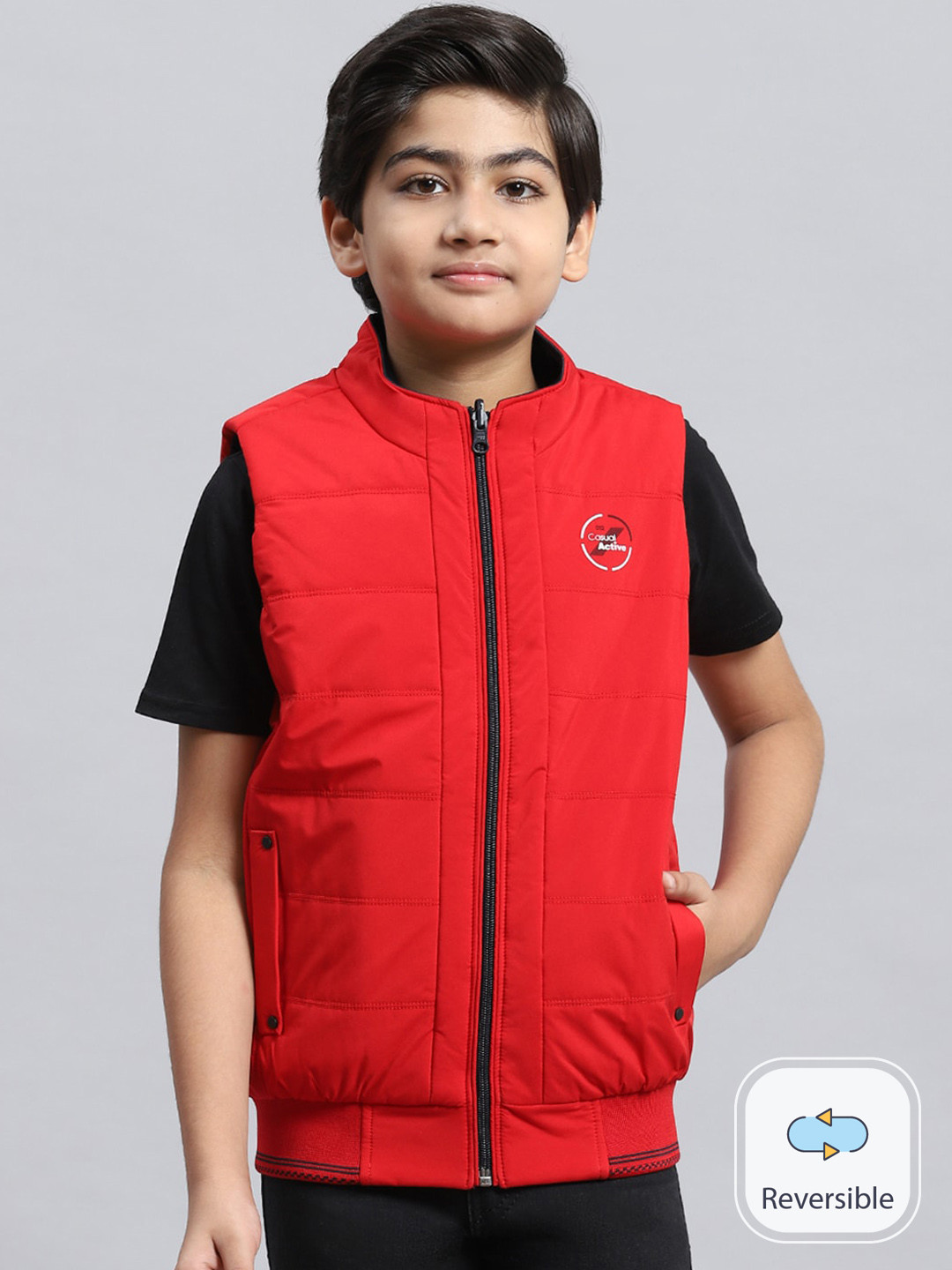 

Monte Carlo Boys Lightweight Puffer Reversible Jacket, Red