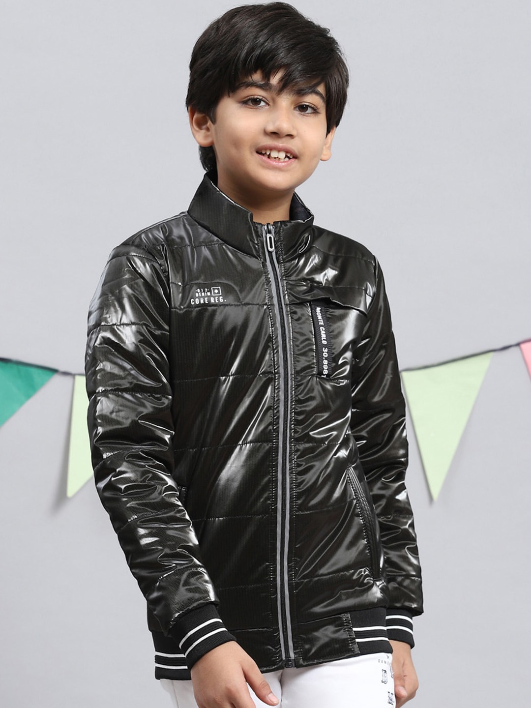 

Monte Carlo Boys Lightweight Bomber Jacket, Black