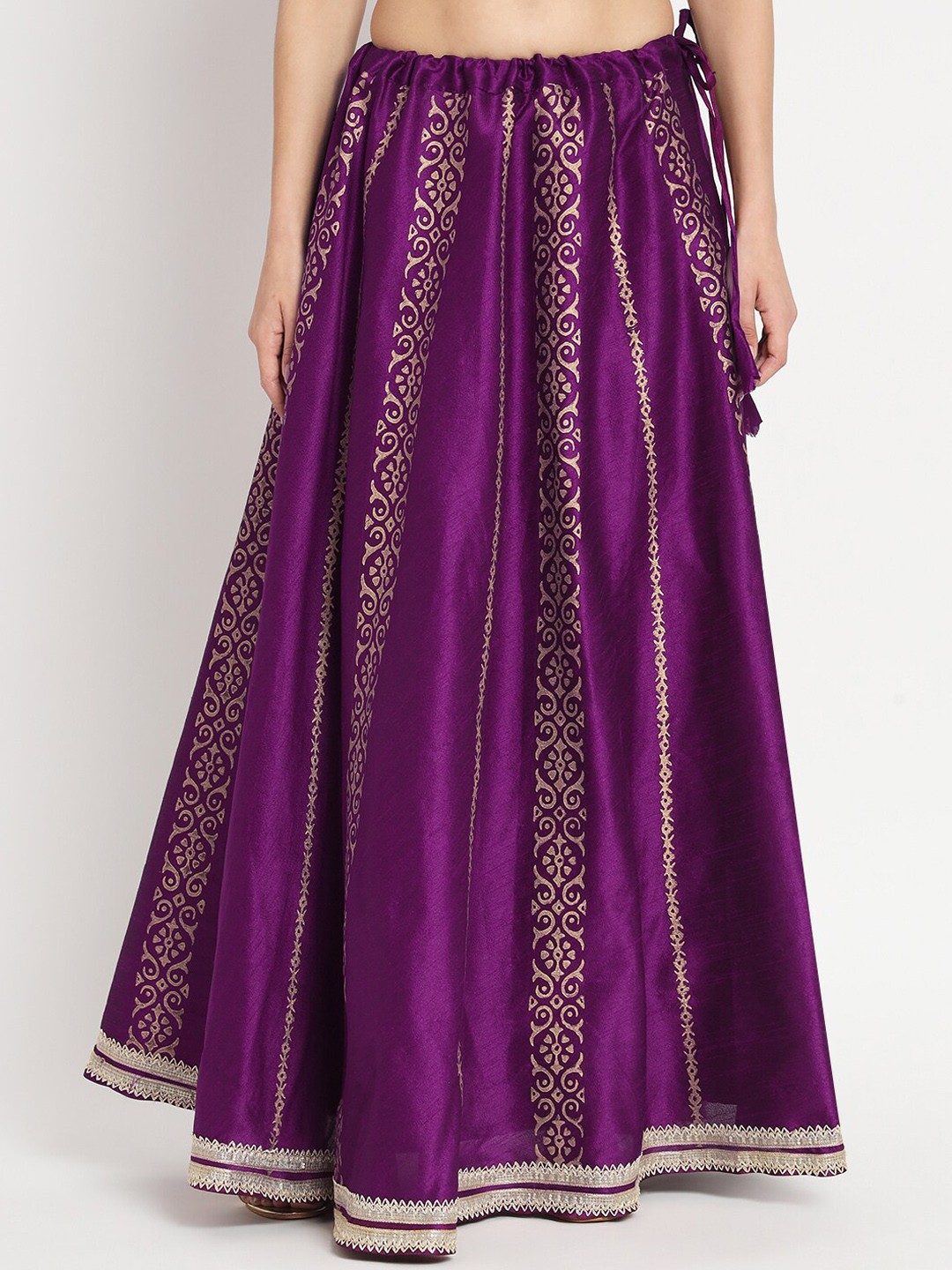 

studio rasa Women Block Printed Flared Skirt, Purple