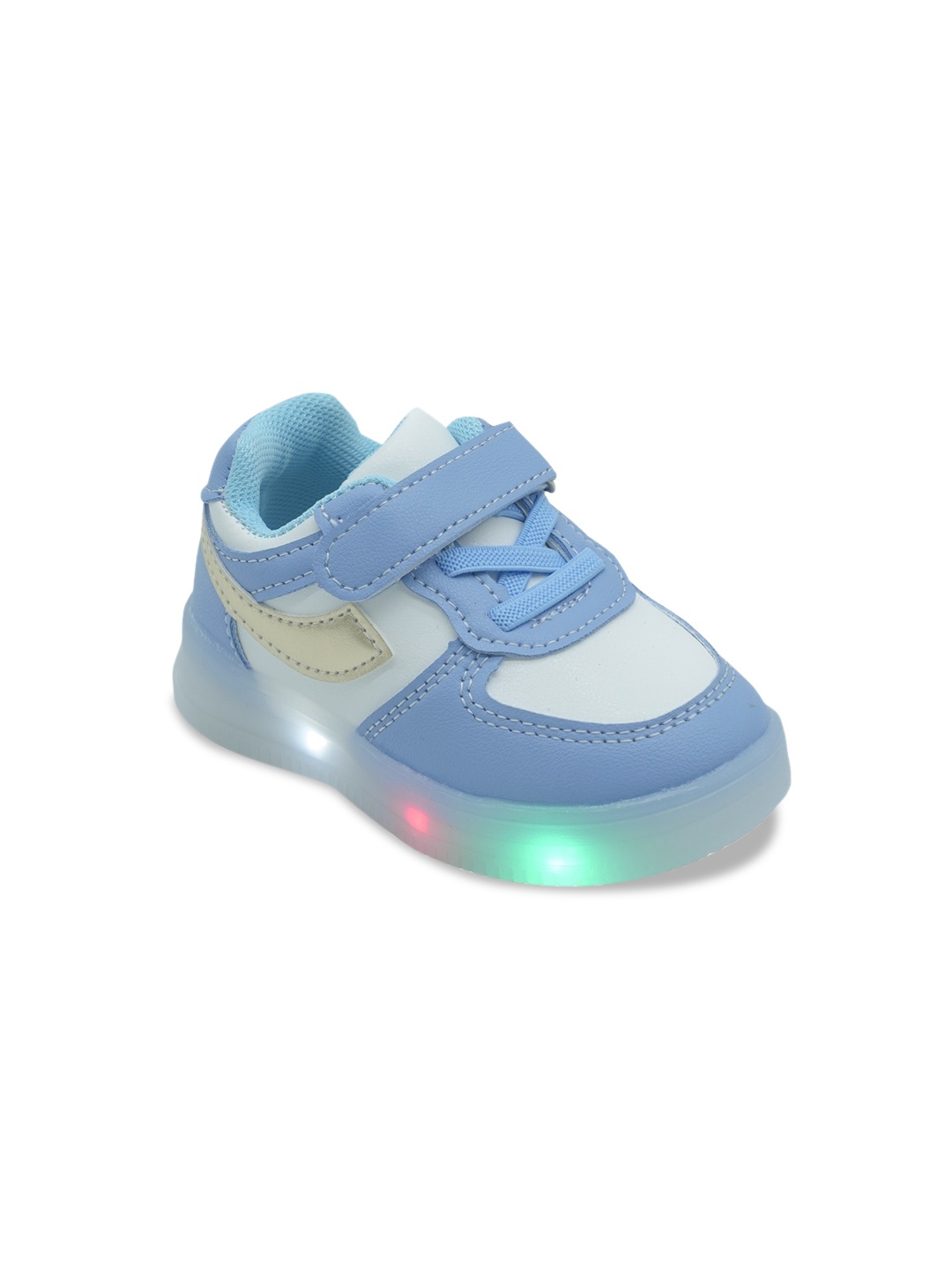 

FEETWELL SHOES Kids Colourblocked Sneakers With LED Lights, White