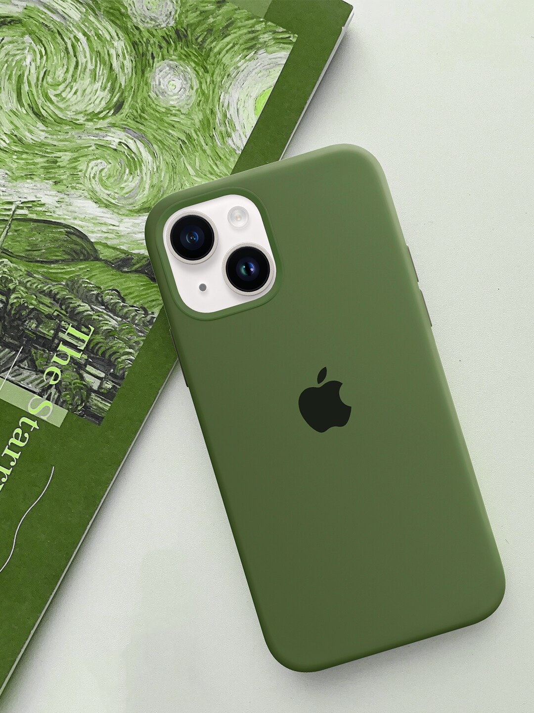 

TREEMODA iPhone 14 Silicone Back Case, Olive