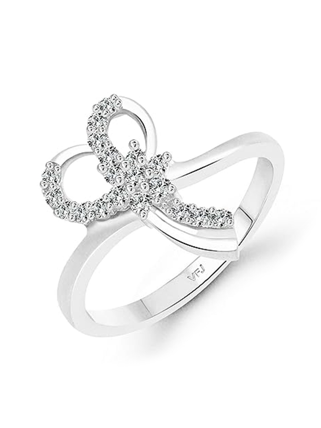 

Vighnaharta Rhodium -Plated Stone-Studded Adjustable Finger Ring, Silver