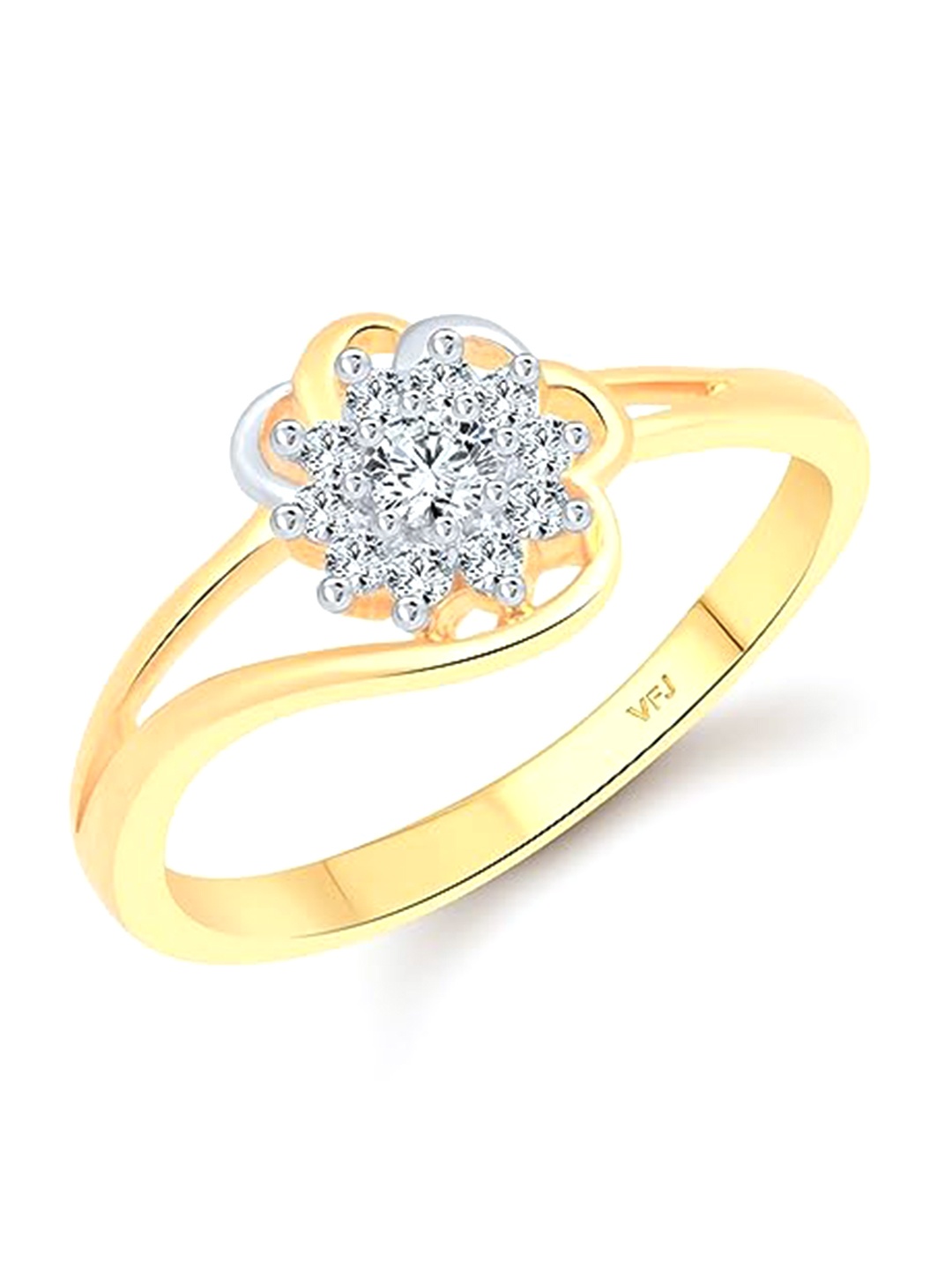 

Vighnaharta Gold-Plated Stone-Studded Adjustable Finger Ring