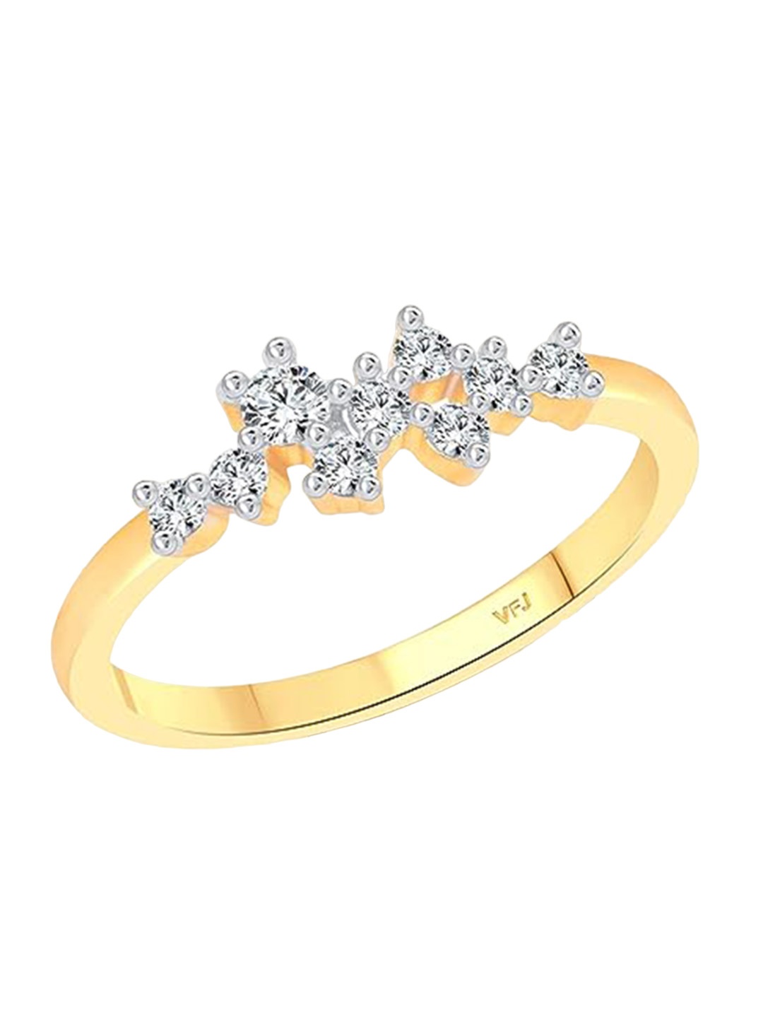 

Vighnaharta Gold-Plated Stone-Studded Adjustable Finger Ring