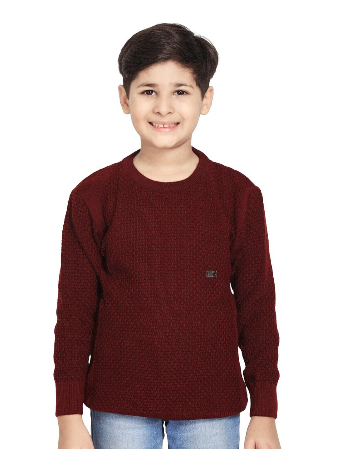 

BAESD Boys Cable Knit Woollen Pullover, Maroon