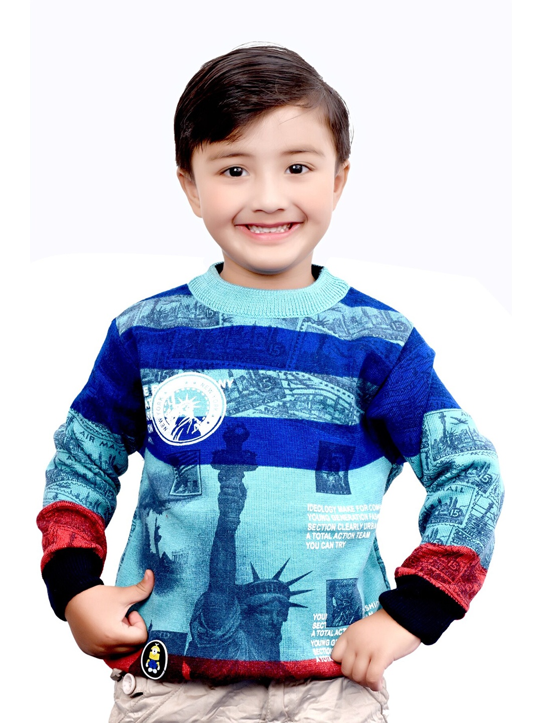 

BAESD Boys Graphic Printed Woollen Pullover Sweaters, Blue