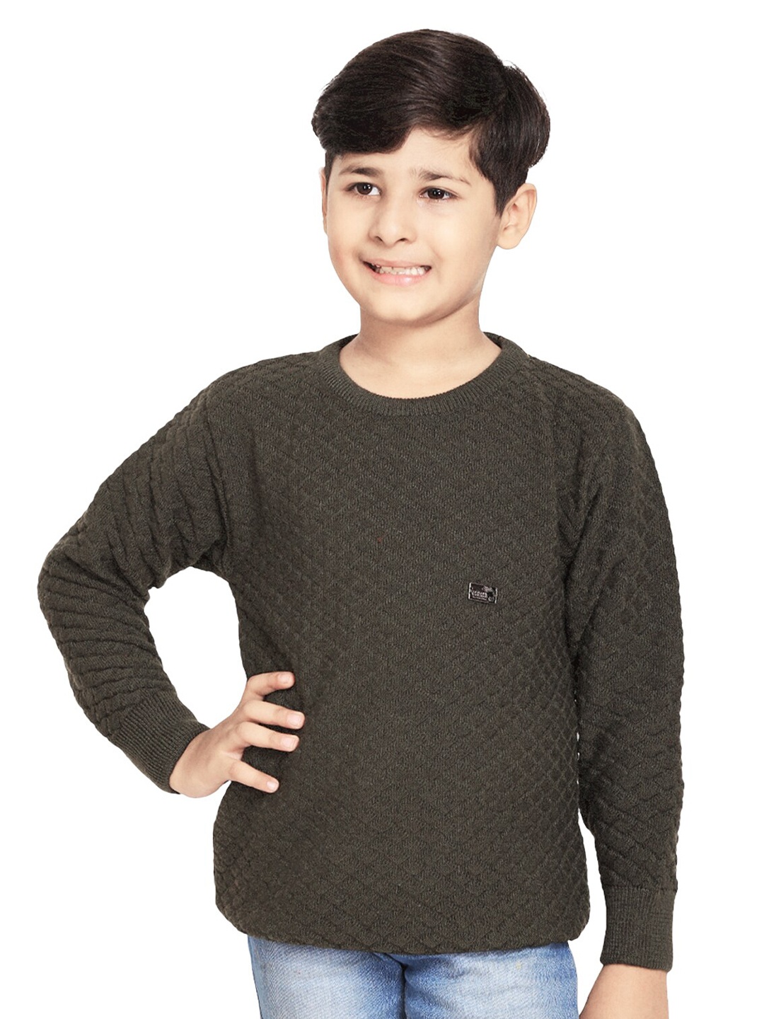 

BAESD Boys Cable Knit Woollen Pullover, Green