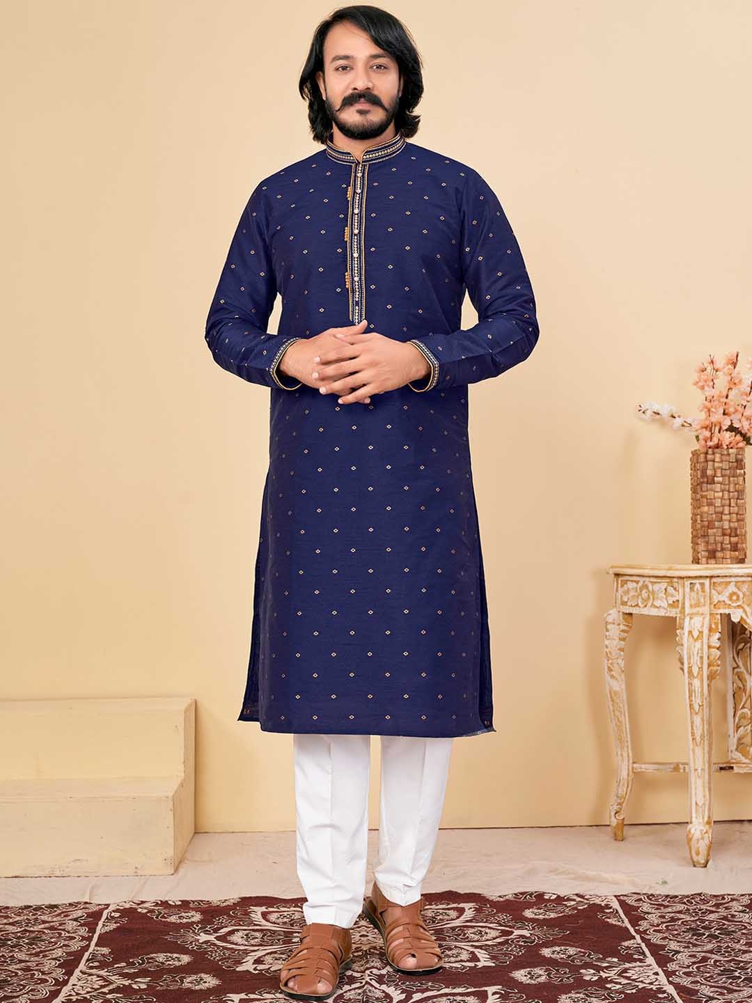 

COCOI LIFESTYLE Ethnic Motifs Printed Regular Kurta with Trousers, Blue