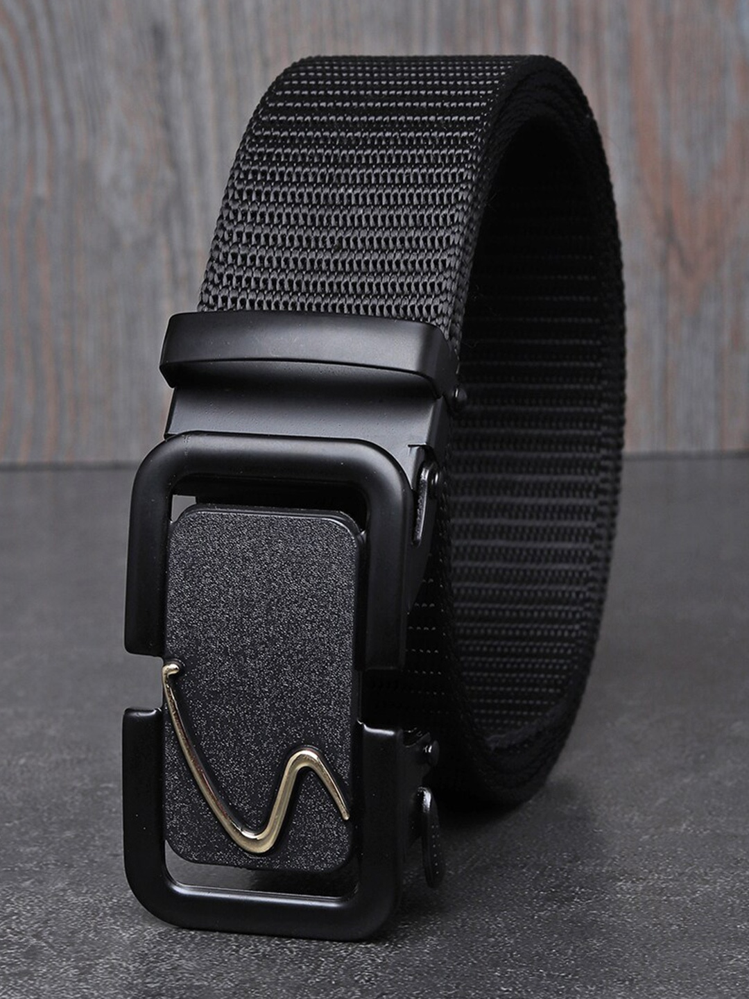 

HENEDA Men Woven Design Belt, Black