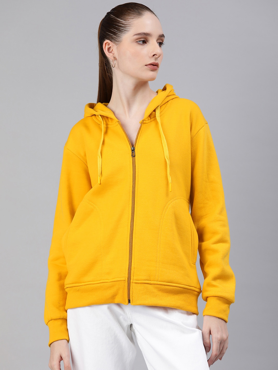 

ADBUCKS Hooded Longline Sweatshirt, Yellow