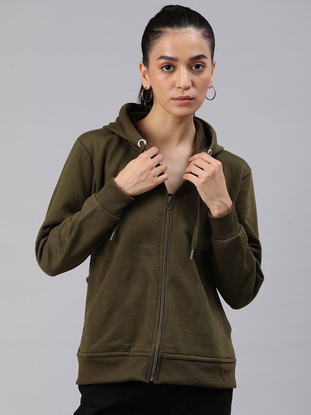 

ADBUCKS Hooded Longline Sweatshirt, Olive