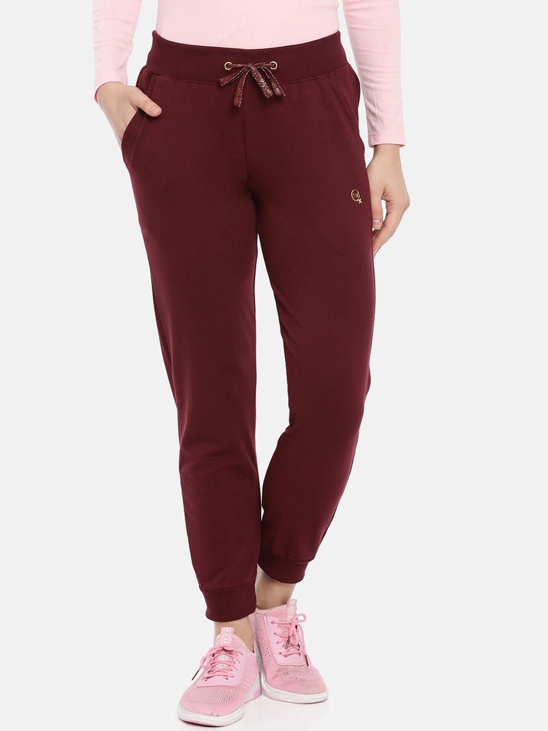 

Macrowoman W-Series Women Cotton Mid-Rise Joggers, Red