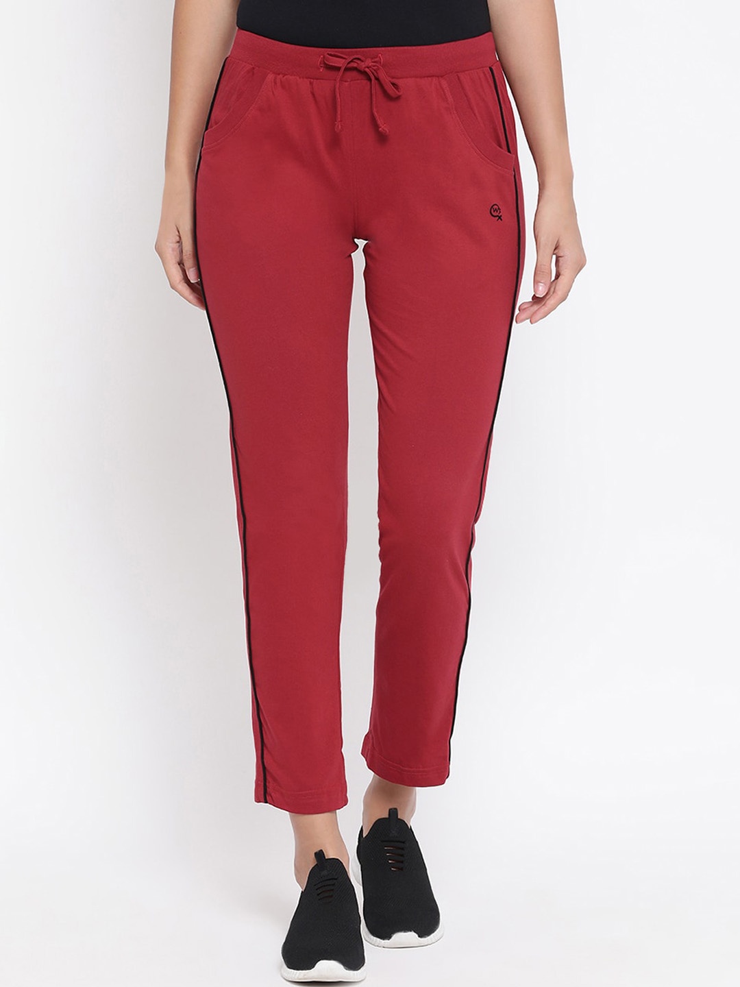 

Macrowoman W-Series Women Cotton Mid-Rise Track Pants, Red