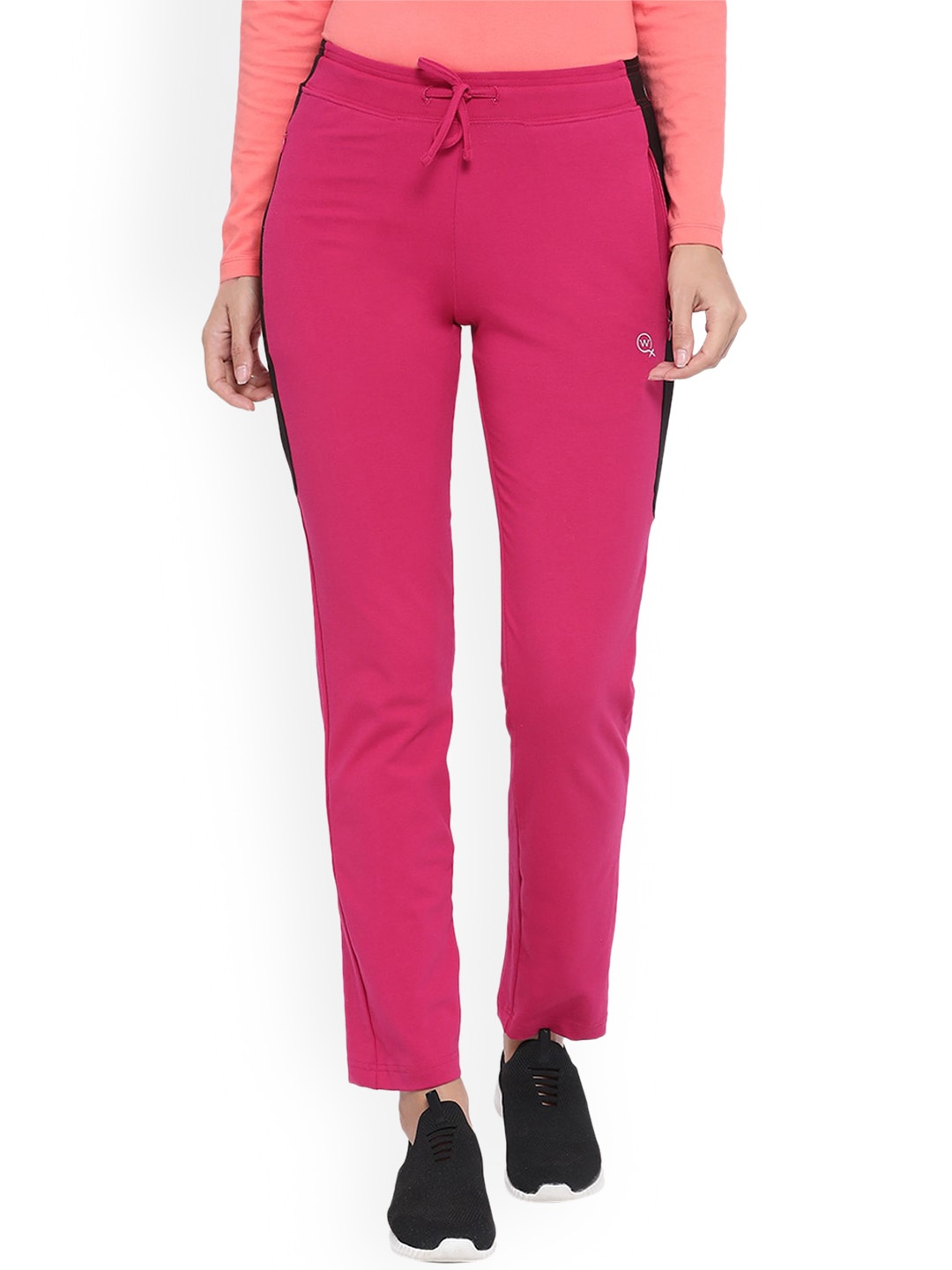 

Macrowoman W-Series Women Cotton Mid-Rise Track Pants, Pink