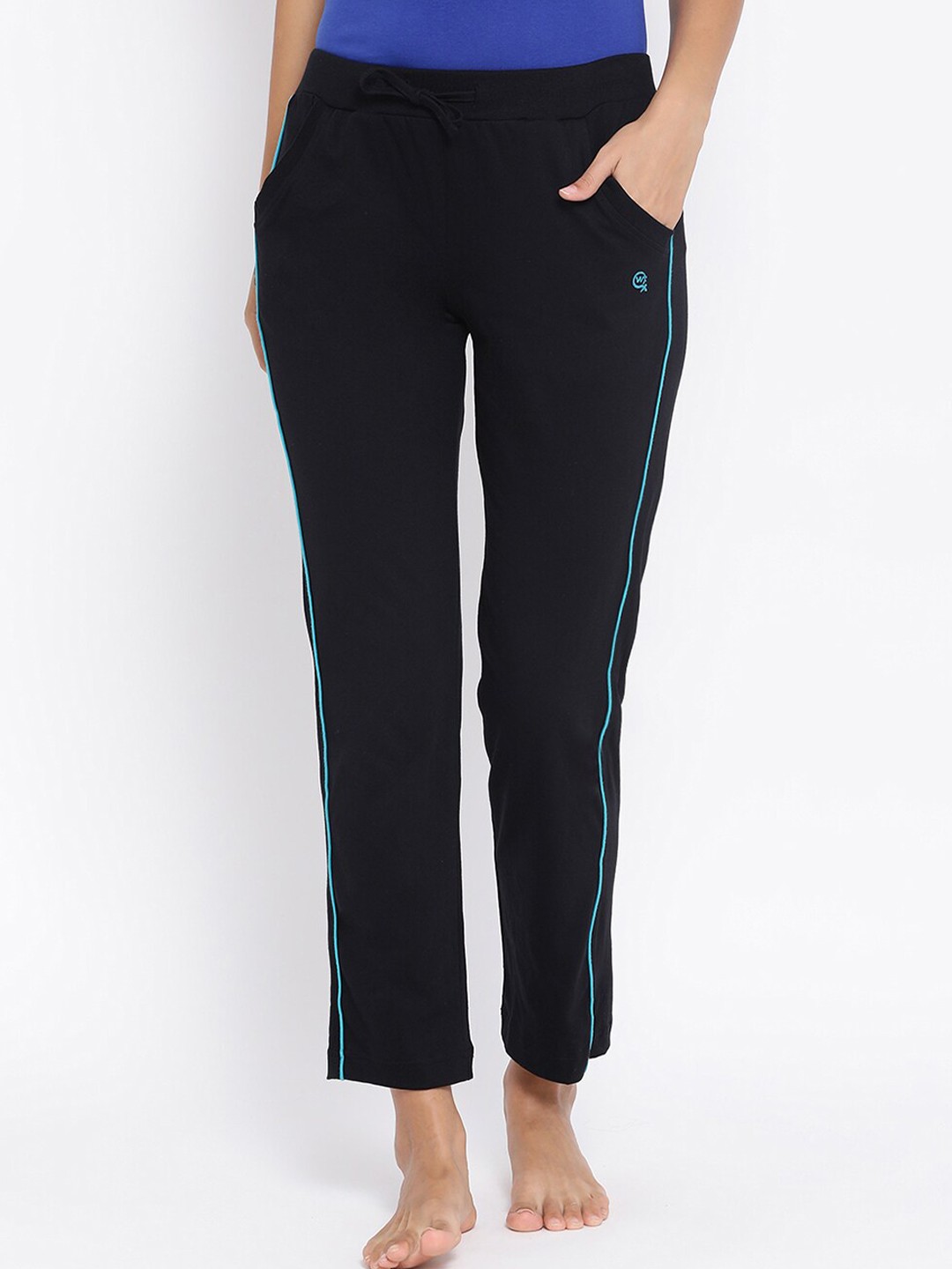 

Macrowoman W-Series Women Mid-Rise Straight Cotton Lounge Pants, Black