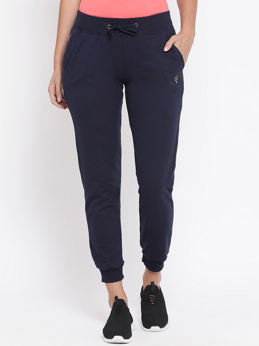 

Macrowoman W-Series Women Cotton Mid-Rise Joggers, Navy blue