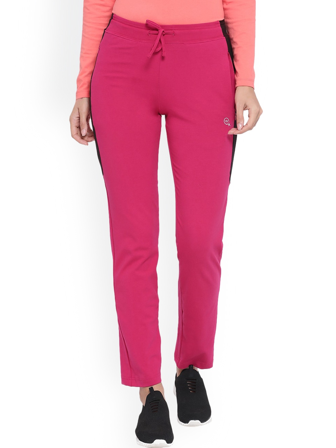 

Macrowoman W-Series Women Cotton Mid-Rise Track Pants, Pink