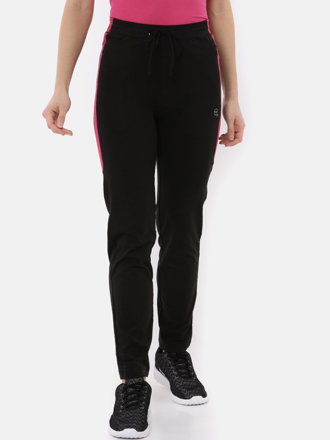 

Macrowoman W-Series Women Mid-Rise Cotton Track Pants, Black