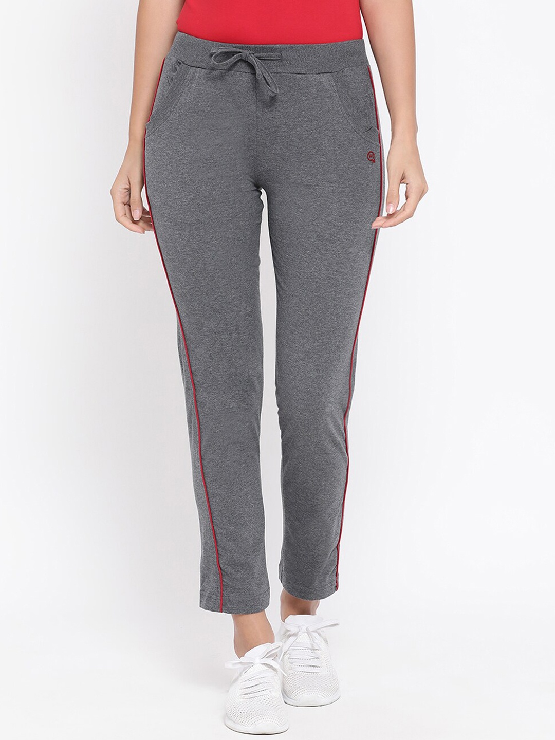 

Macrowoman W-Series Women Mid-Rise Cotton Track Pants, Grey