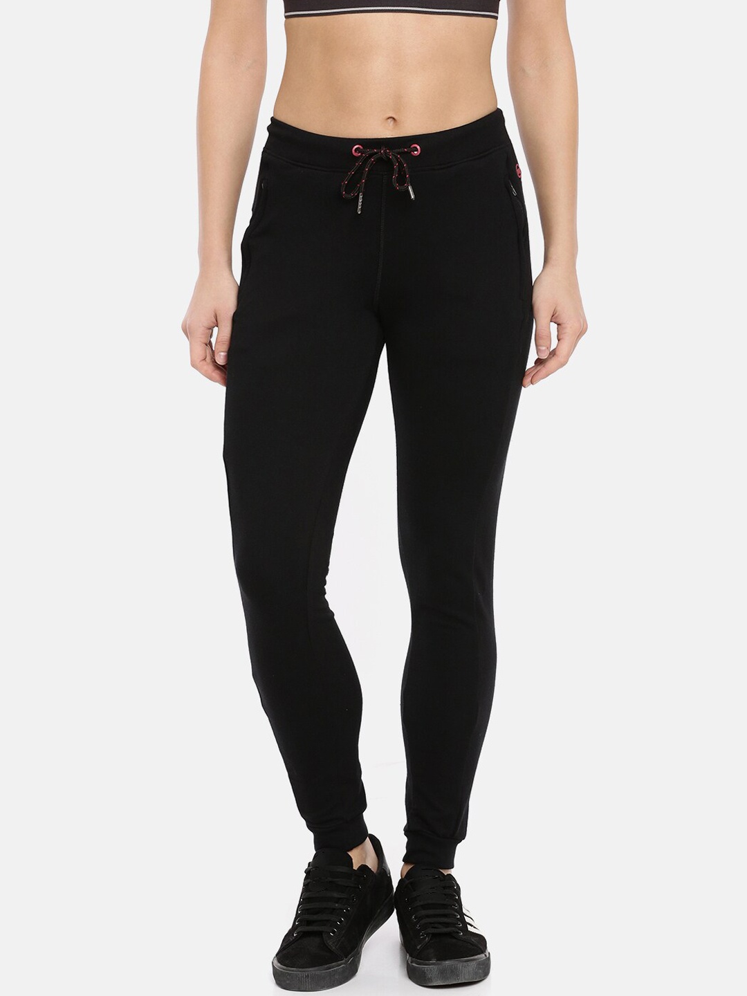 

Macrowoman W-Series Women Cotton Mid-Rise Track Pants, Black