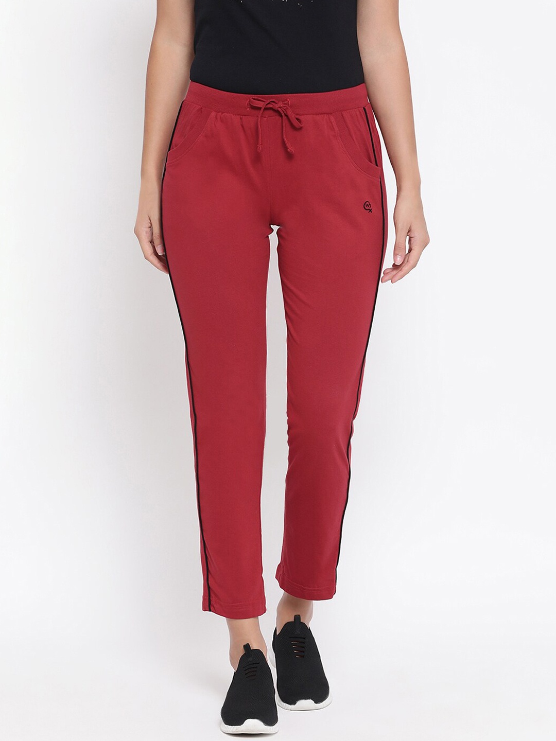 

Macrowoman W-Series Women Cotton Mid-Rise Track Pants, Red