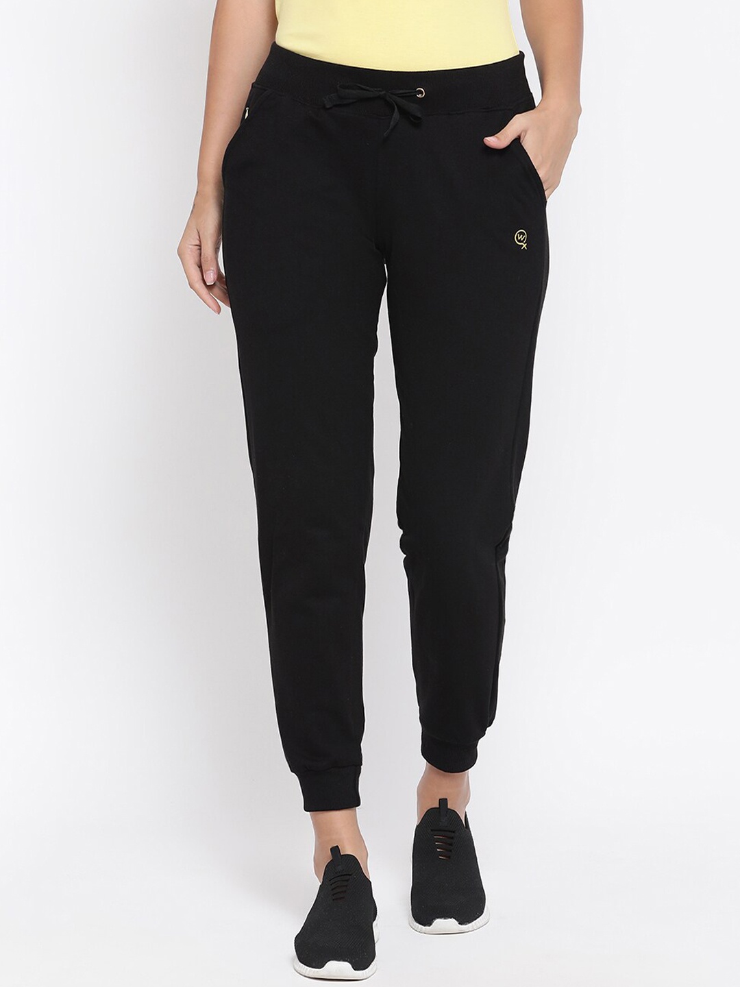 

Macrowoman W-Series Women Cotton Mid-Rise Track Pants, Black