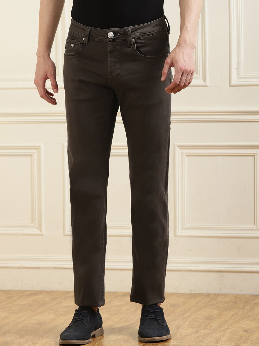 

Tramarossa Men Slim Fit Clean Look Stretchable Jeans, Brown