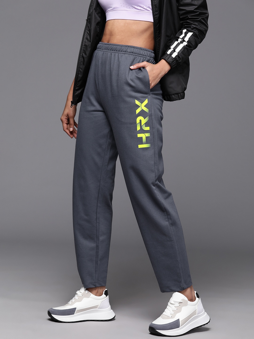 

HRX by Hrithik Roshan Women Printed Lifestyle Track Pants, Grey