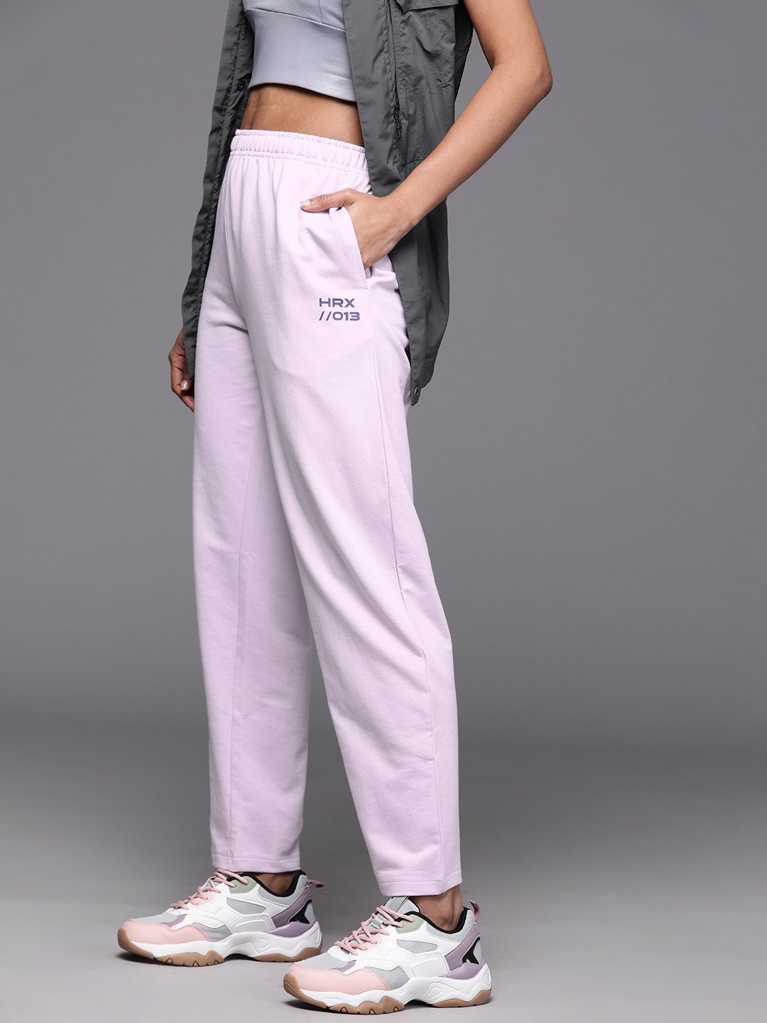 

HRX by Hrithik Roshan Women Printed Detail Lifestyle Track Pants, Lavender