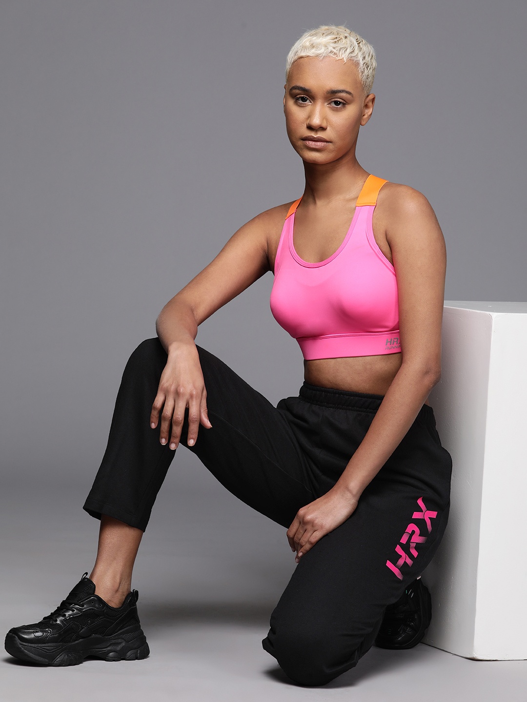 

HRX by Hrithik Roshan Women Printed Lifestyle Track Pants, Black