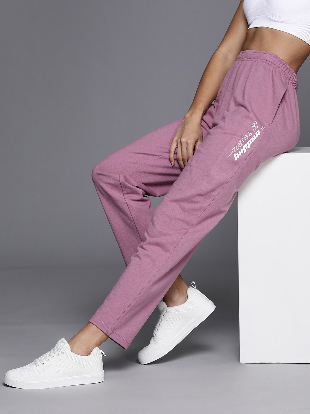 

HRX by Hrithik Roshan Women Solid Track Pants, Mauve