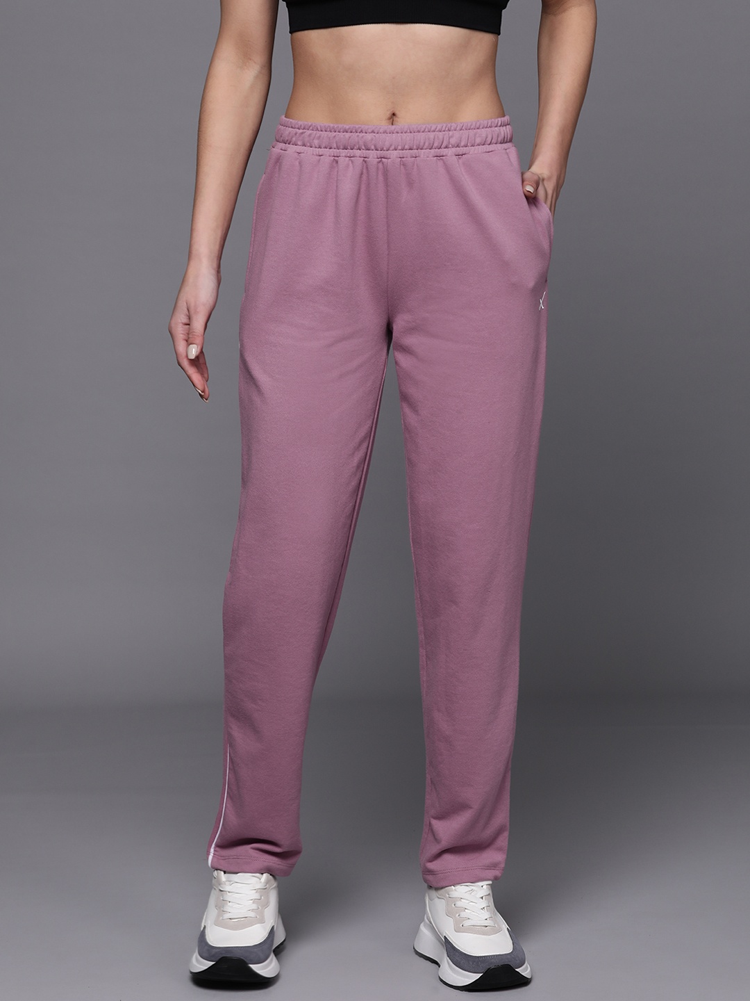 

HRX by Hrithik Roshan Women Solid Track Pants, Mauve
