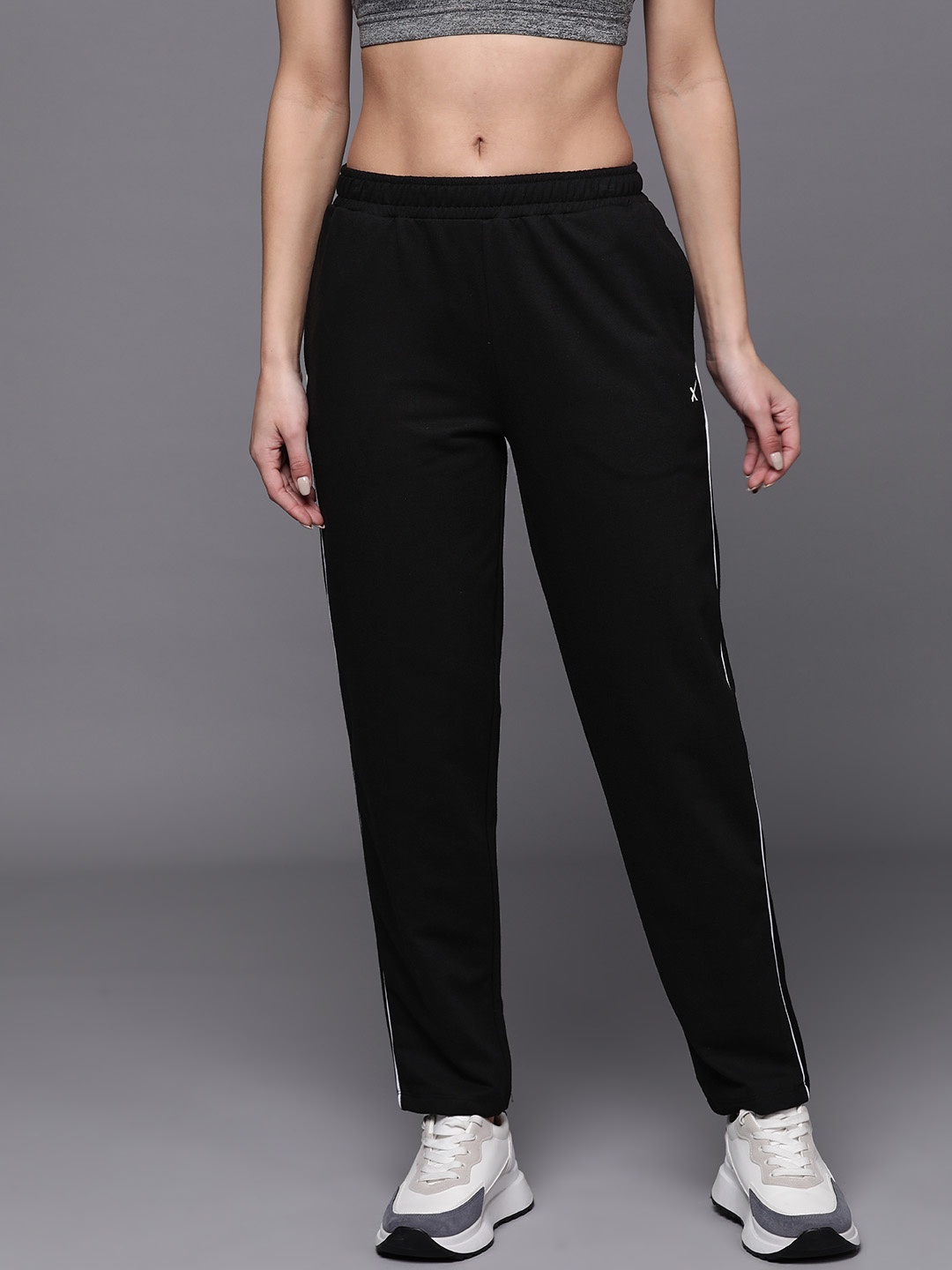 

HRX by Hrithik Roshan Women Solid Track Pants, Black