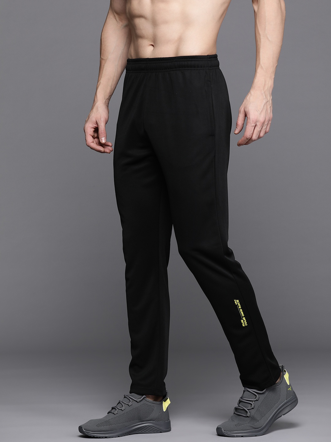 

HRX by Hrithik Roshan Men Rapid-Dry Running Track Pants, Black