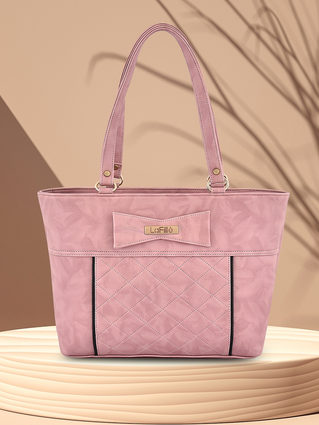 

LaFille PU Structured Quilted Shoulder Bag, Pink
